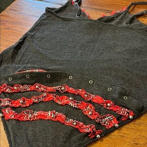 Victoria's Secret Charcoal Gray Snapbutt Bodysuit with Bells